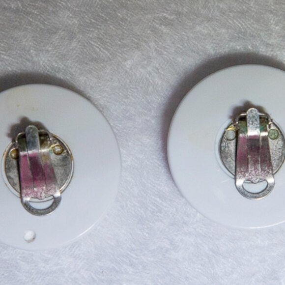 FUN VINTAGE ACRYLIC CLIP ON Earrings 80s 90s - Picture 4 of 6